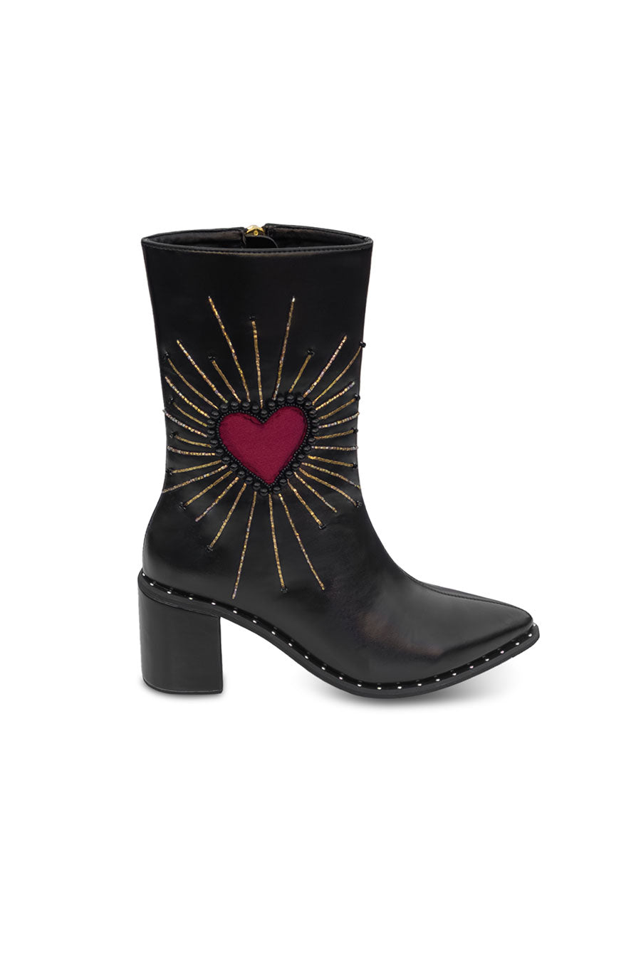 Black Embroidered Boots