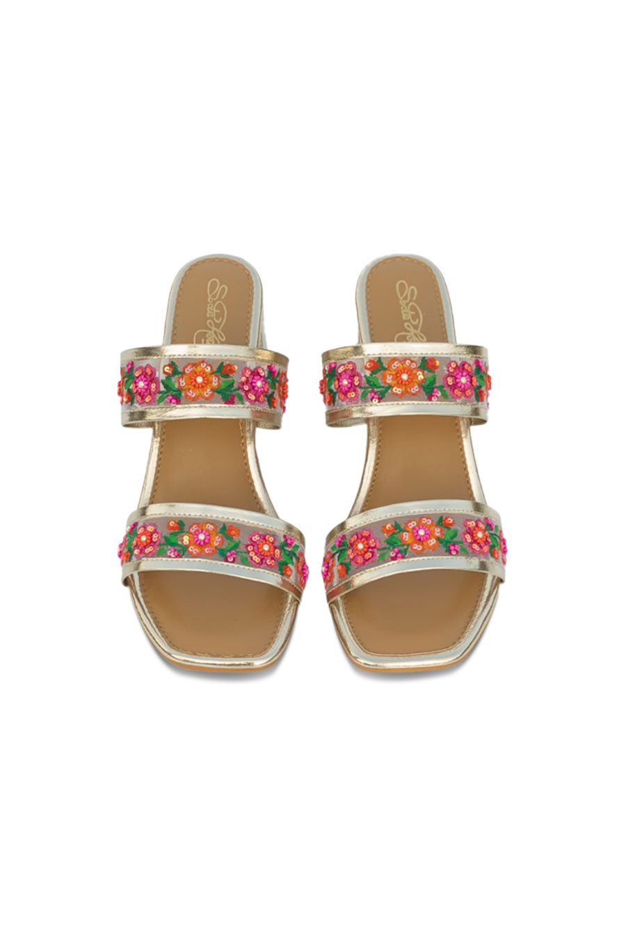 Multicolour Floral Embroidered Magic Heels