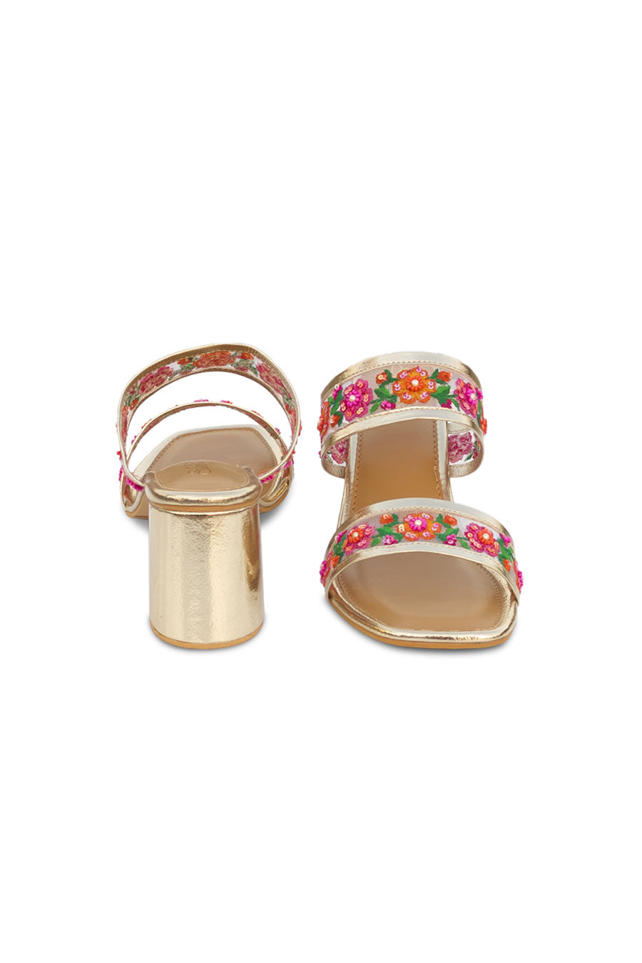 Multicolour Floral Embroidered Magic Heels