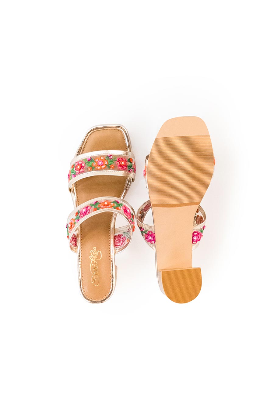 Multicolour Floral Embroidered Magic Heels