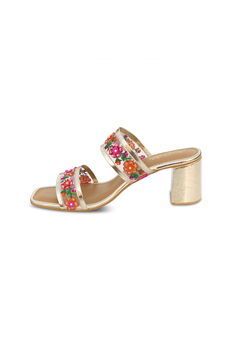 Multicolour Floral Embroidered Magic Heels