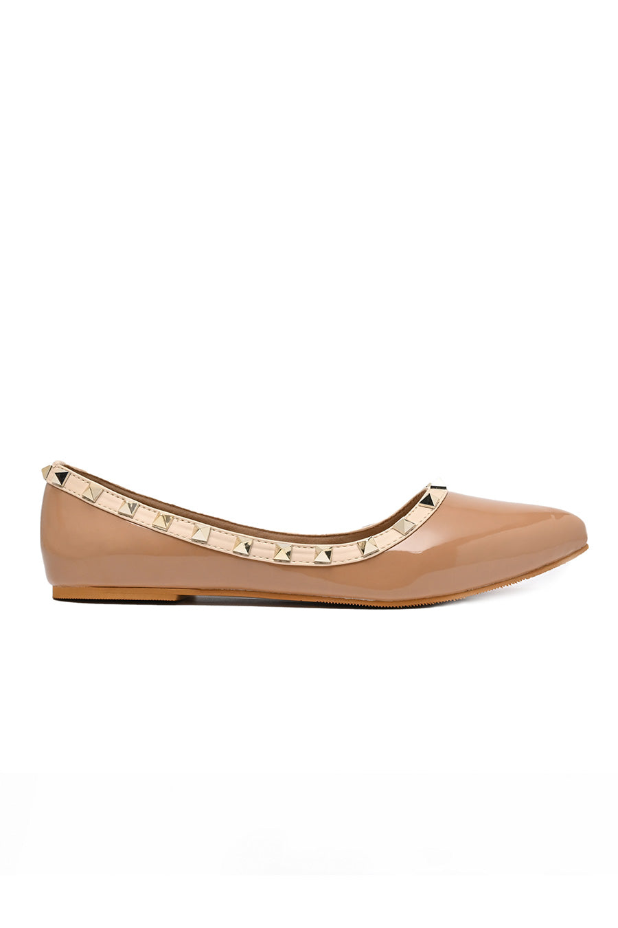 Valentino In Beige Pointed Ballerina