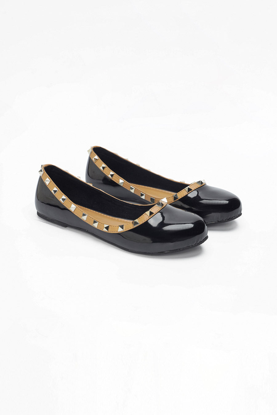 Valentino In Black Round Ballerina