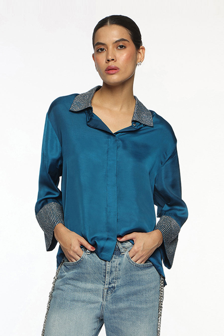 Blue Kate Embellished Shirt