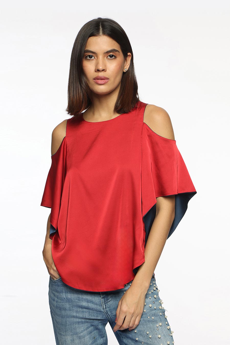 Red & Blue Emily Reversible Top