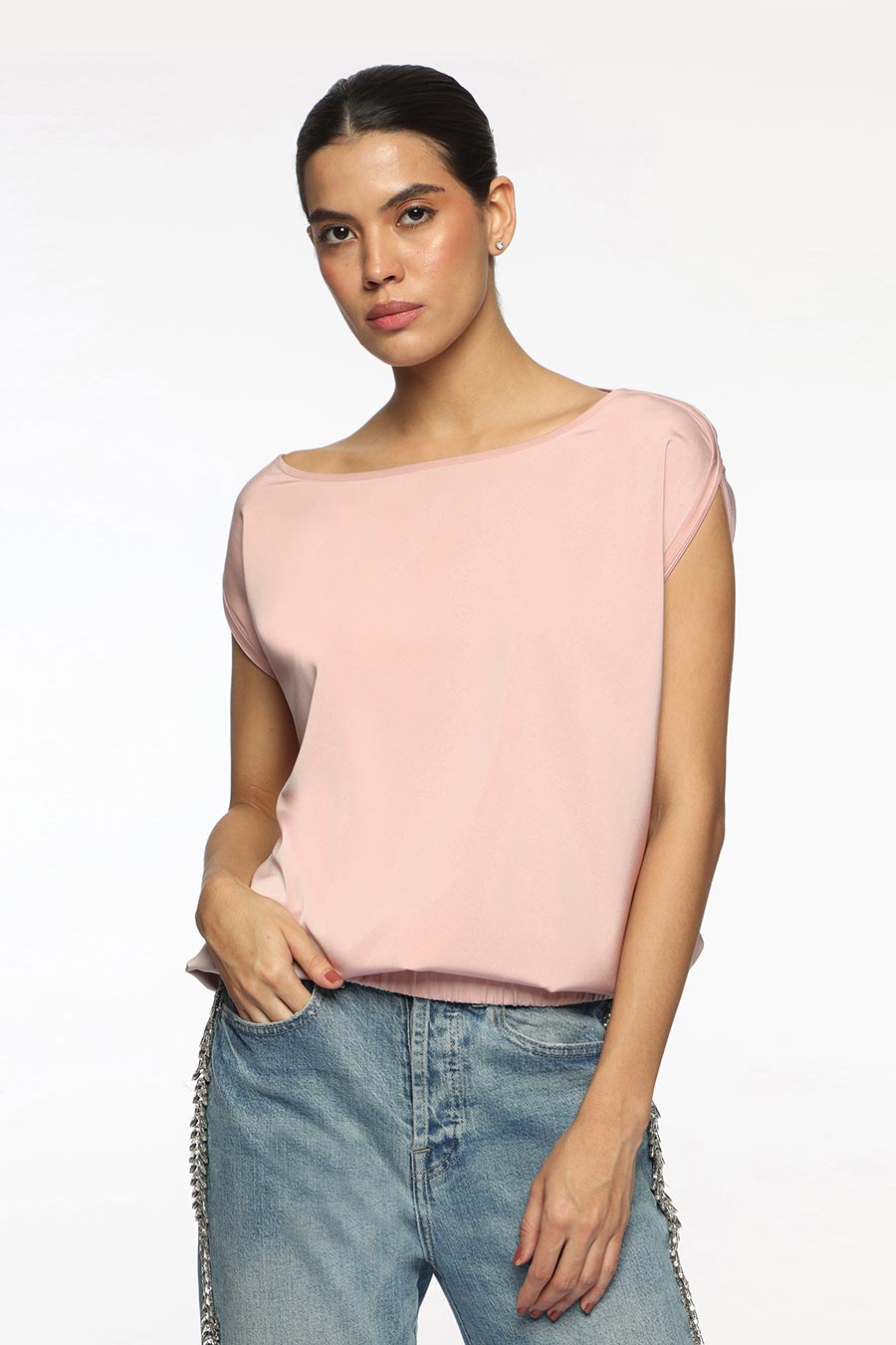 Light Pink Elana Zipper Top
