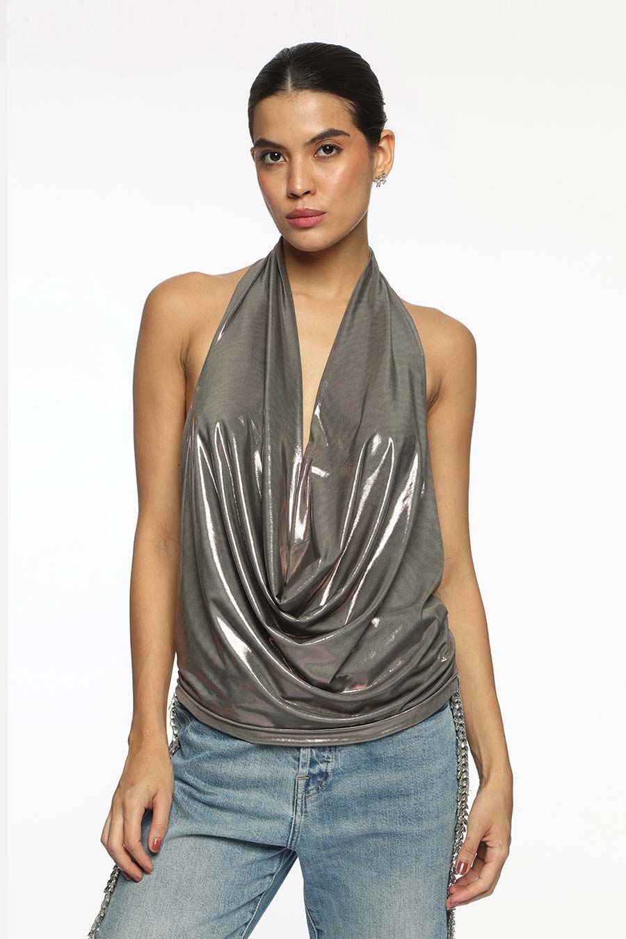 Gun Metal Helen Haulter Top