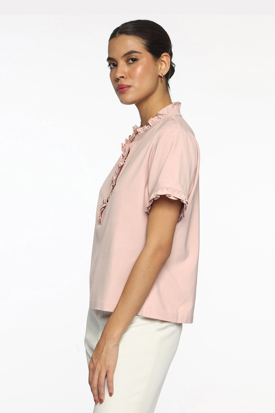 Light Pink Tory Trim Top