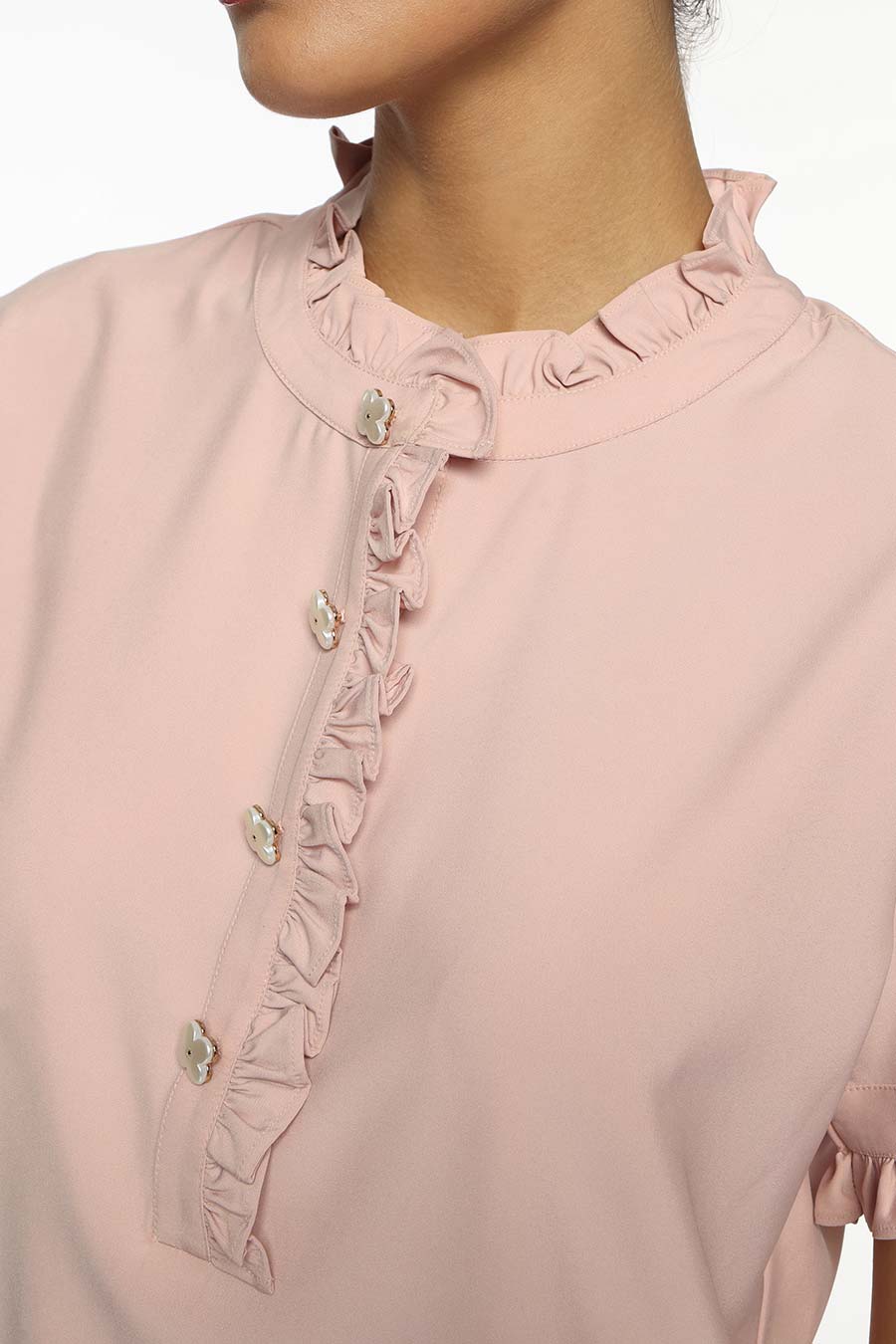 Light Pink Tory Trim Top