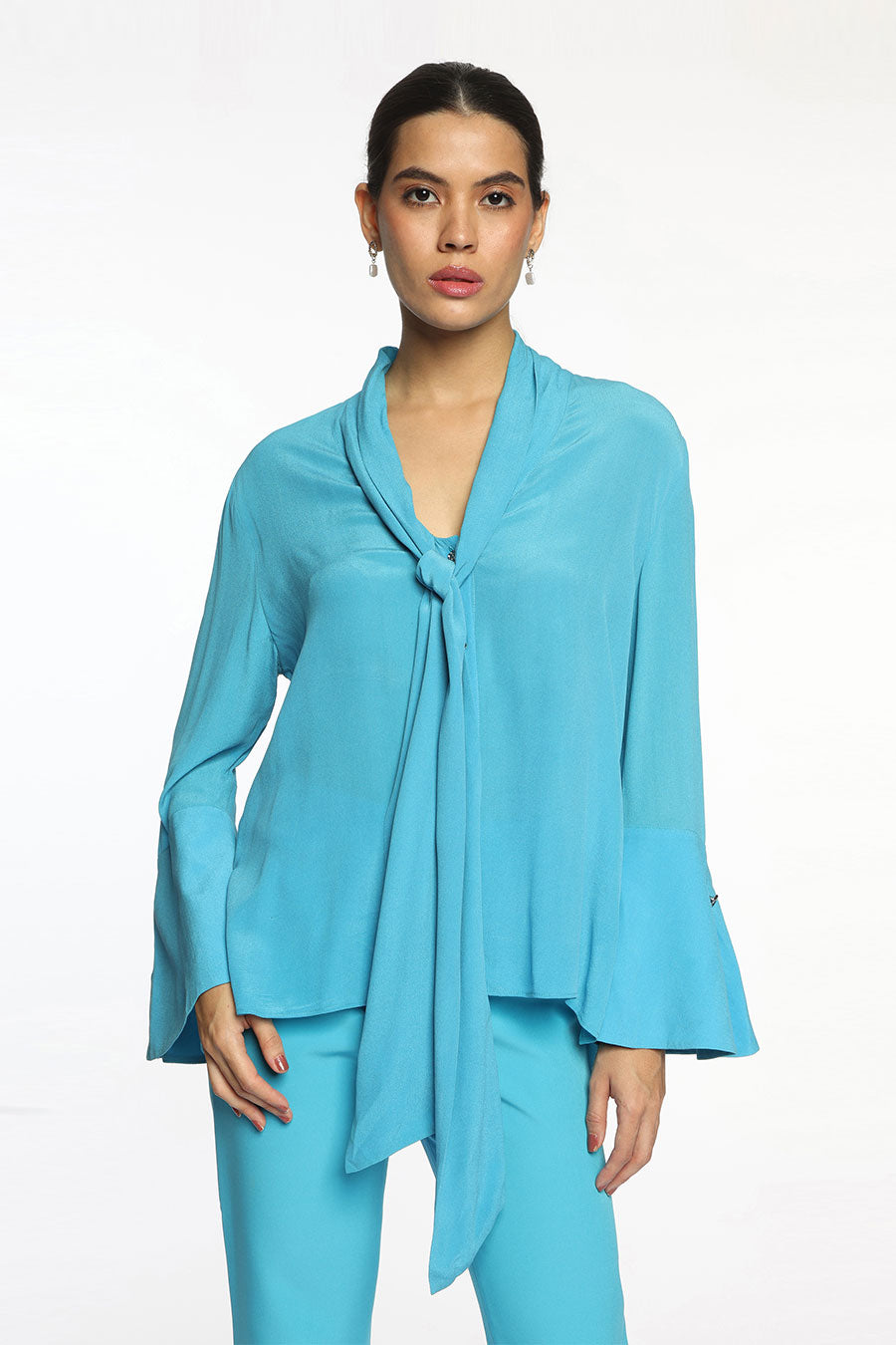 Blue Phoebe Front-Tie Top
