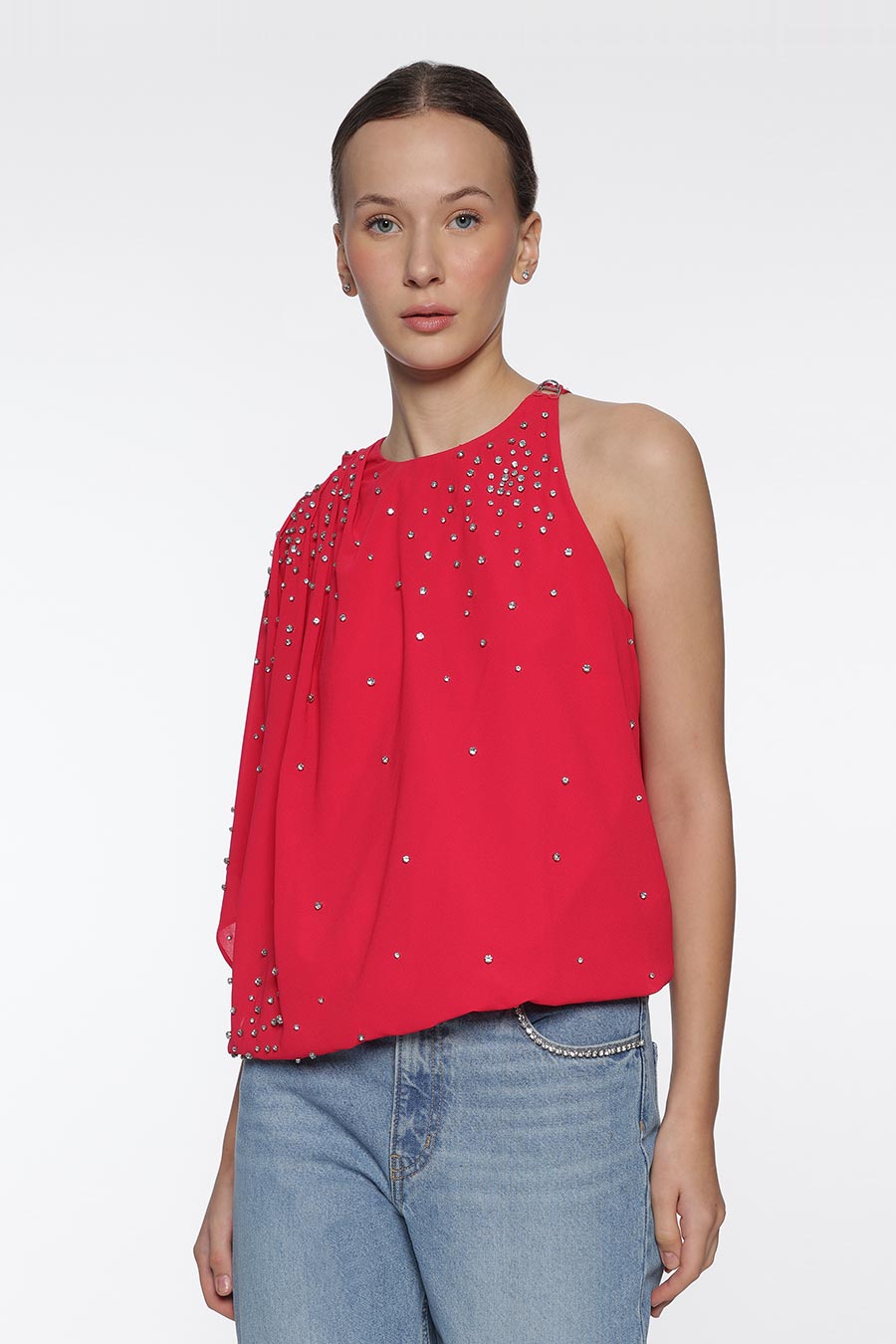Pink Crystal Asymmetric Top