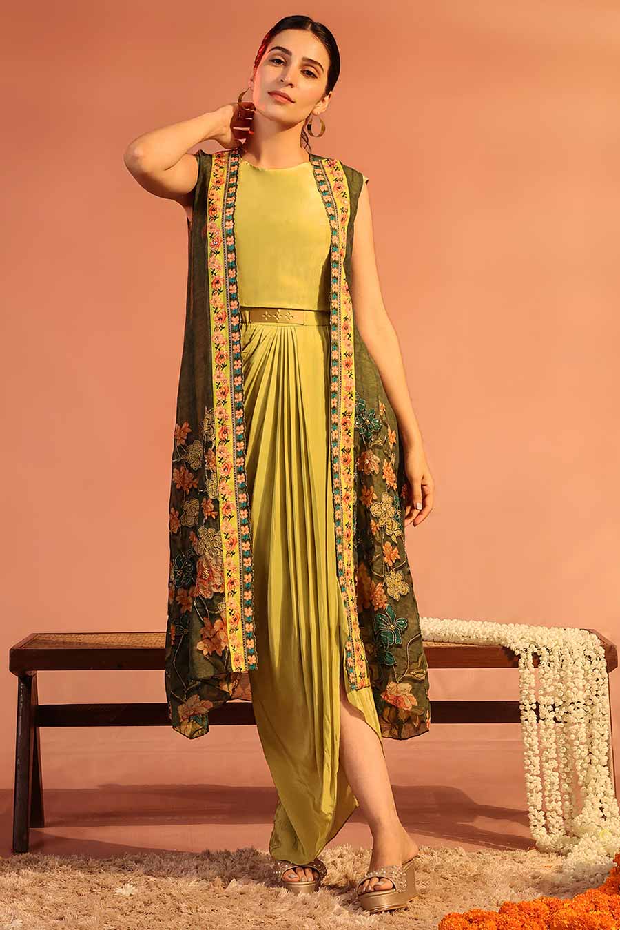 Shop Green Sadira Embellished Dress & Jacket Set by SOUP BY SOUGAT PAUL at House of Designers HOUSE OF DESIGNERS Shop Green Sadira Embellished Dress & Jacket Set by SOUP BY SOUGAT PAUL at House of Designers HOUSE OF DESIGNERS