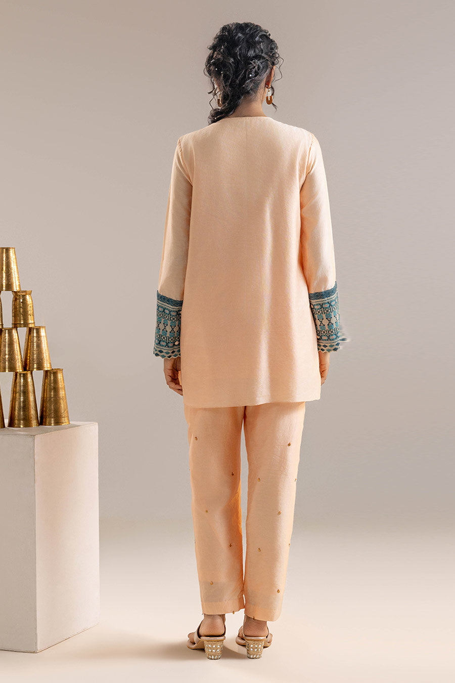 Pink Orani Appliqued Top & Pant Co-Ord Set