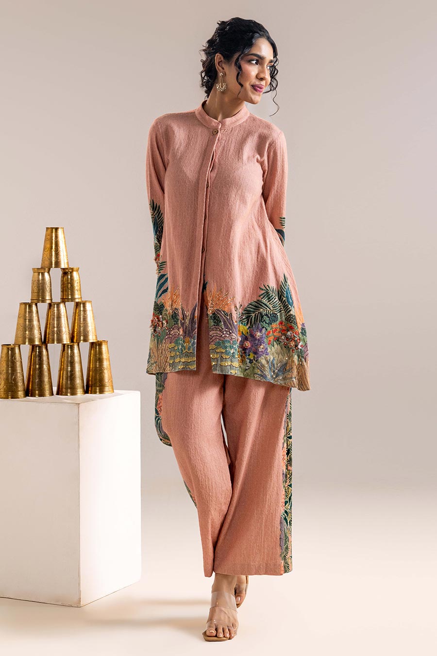 Pink Kaira Embellished Top & Pant Co-Ord Set