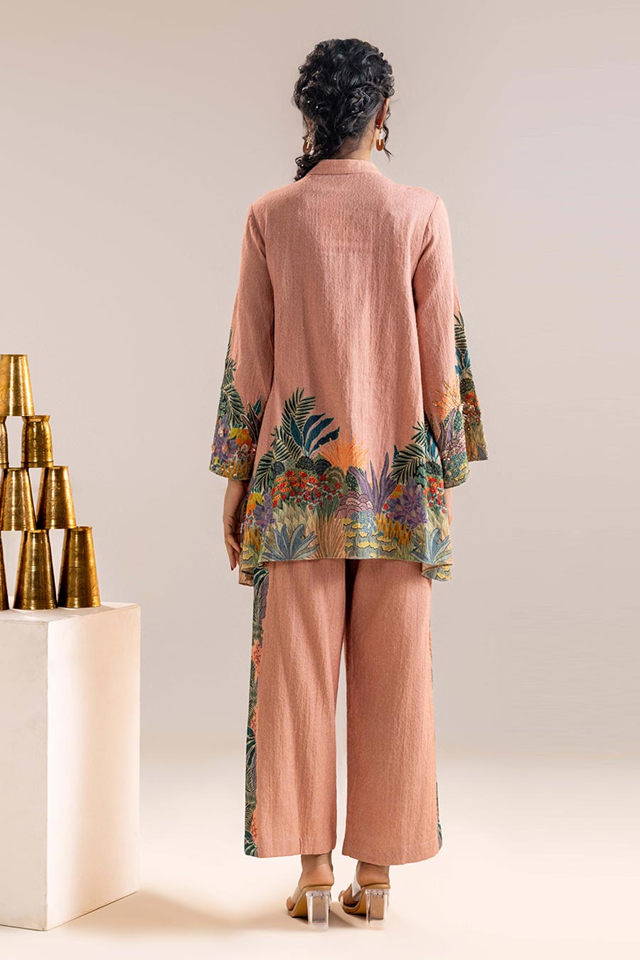 Pink Kaira Embellished Top & Pant Co-Ord Set