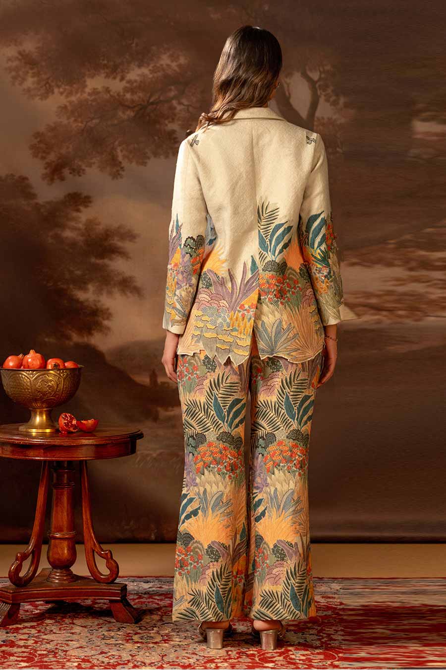 Green Kaira Embellished Blazer & Pant Set