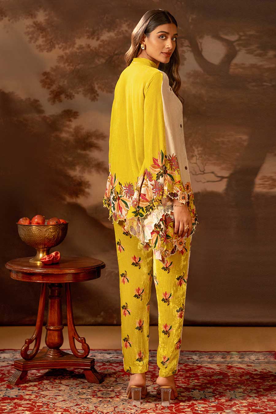 Beige Aarani Embellished Top & Pant Co-Ord Set