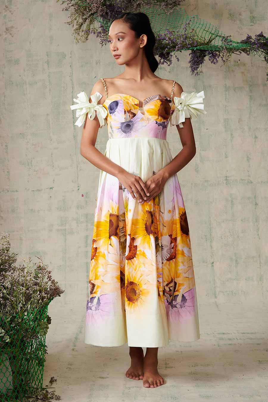 Sunflower off shoulder dress sale