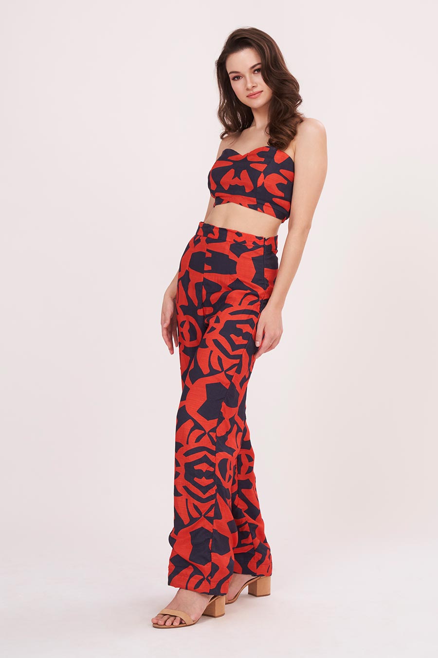 Multicolour Printed Tube Top & Pant Set