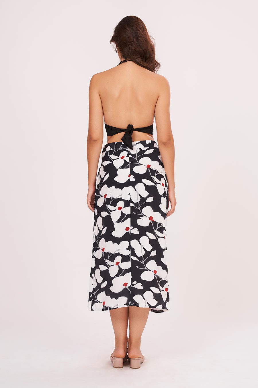 Black Halter Neck Top & Skirt Co-Ord Set