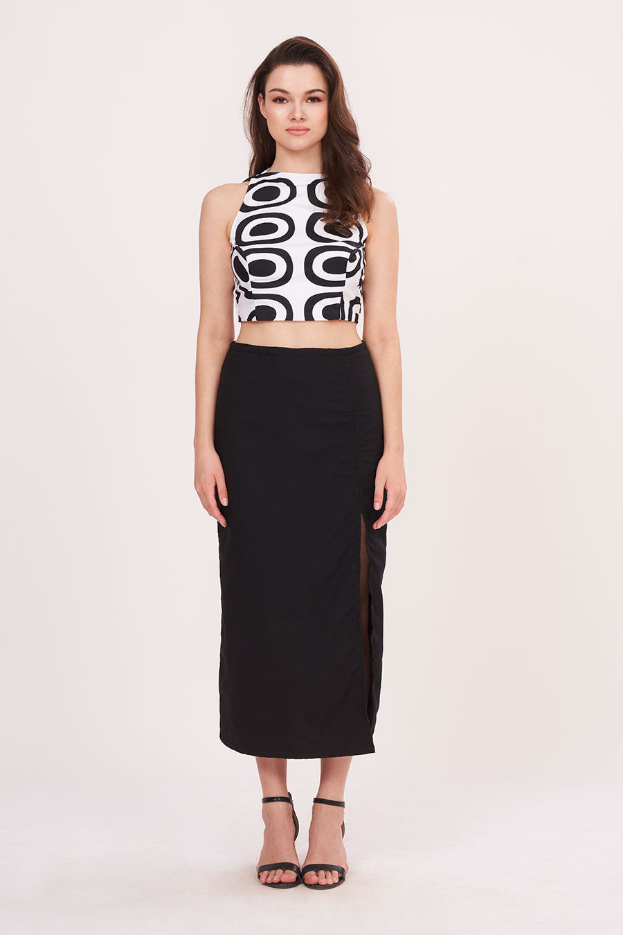 White Printed Top & Skirt Co-Ord set