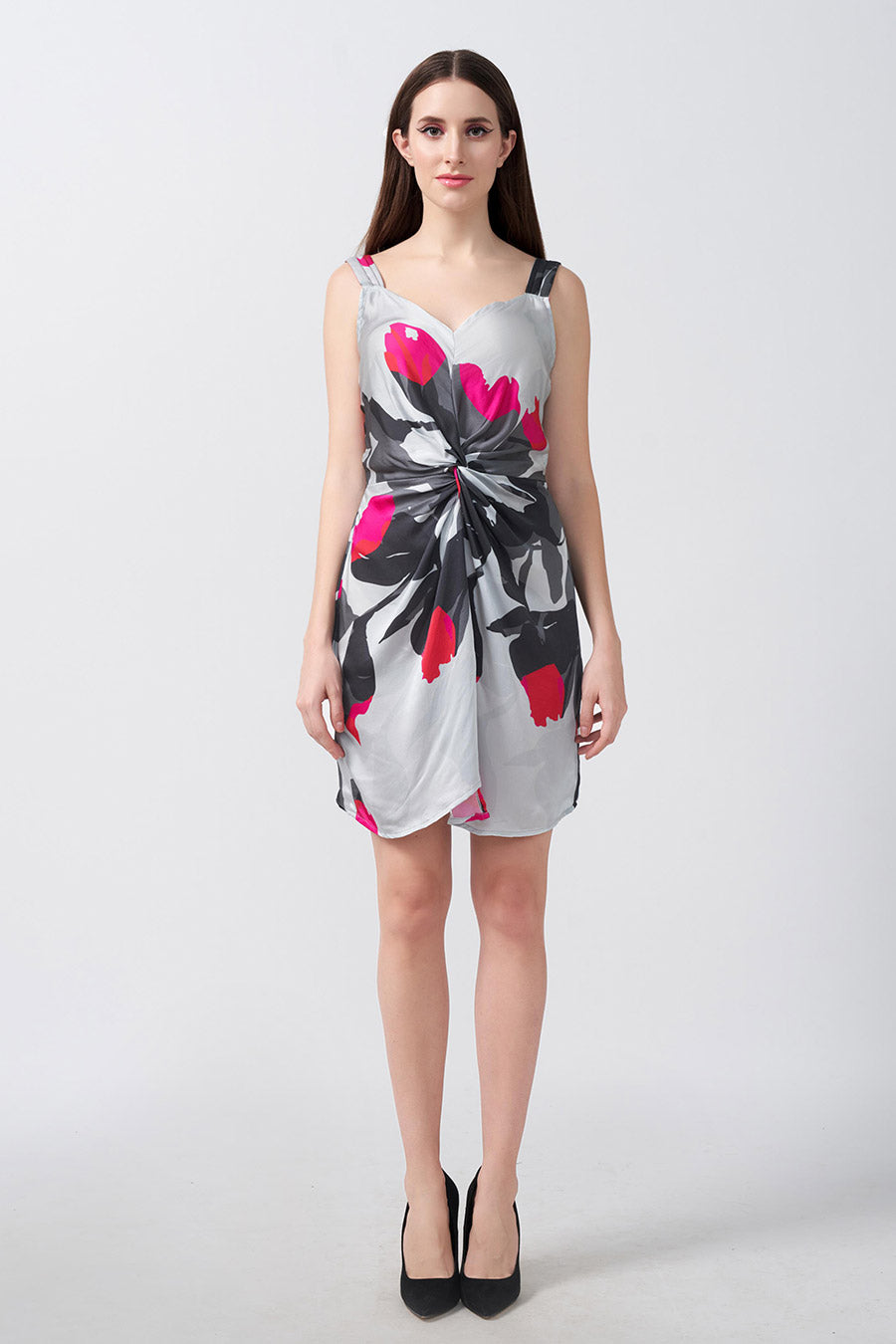 Multicolour Printed Strap Short Dress