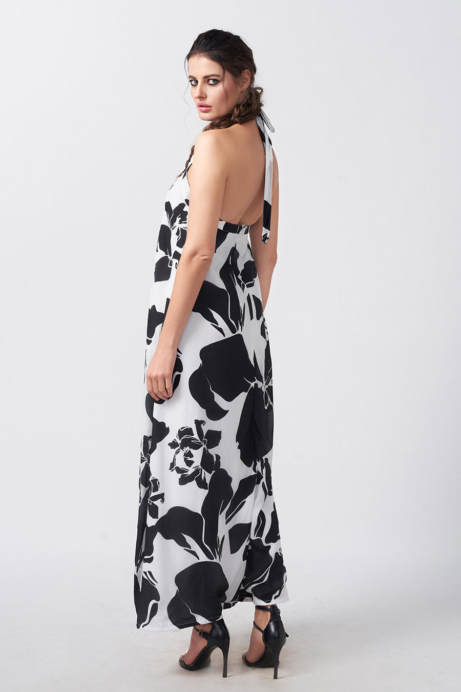 Black & White Floral Printed Dress