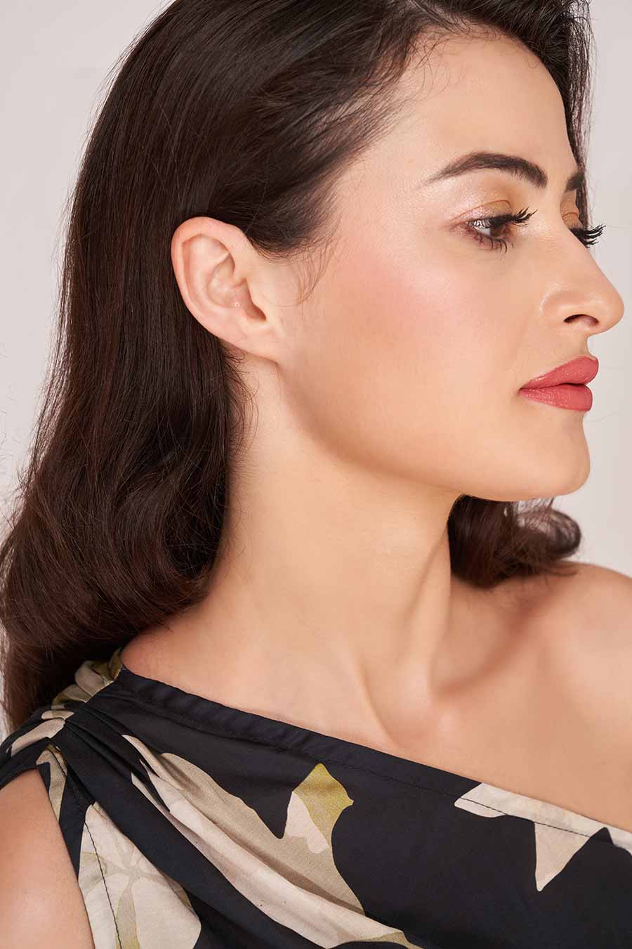 Black Printed Crop Top & Shorts Co-Ord Set