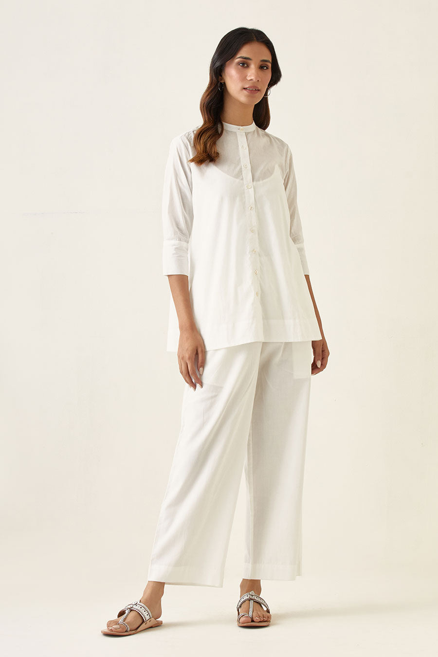 Cotton Gathered Shirt