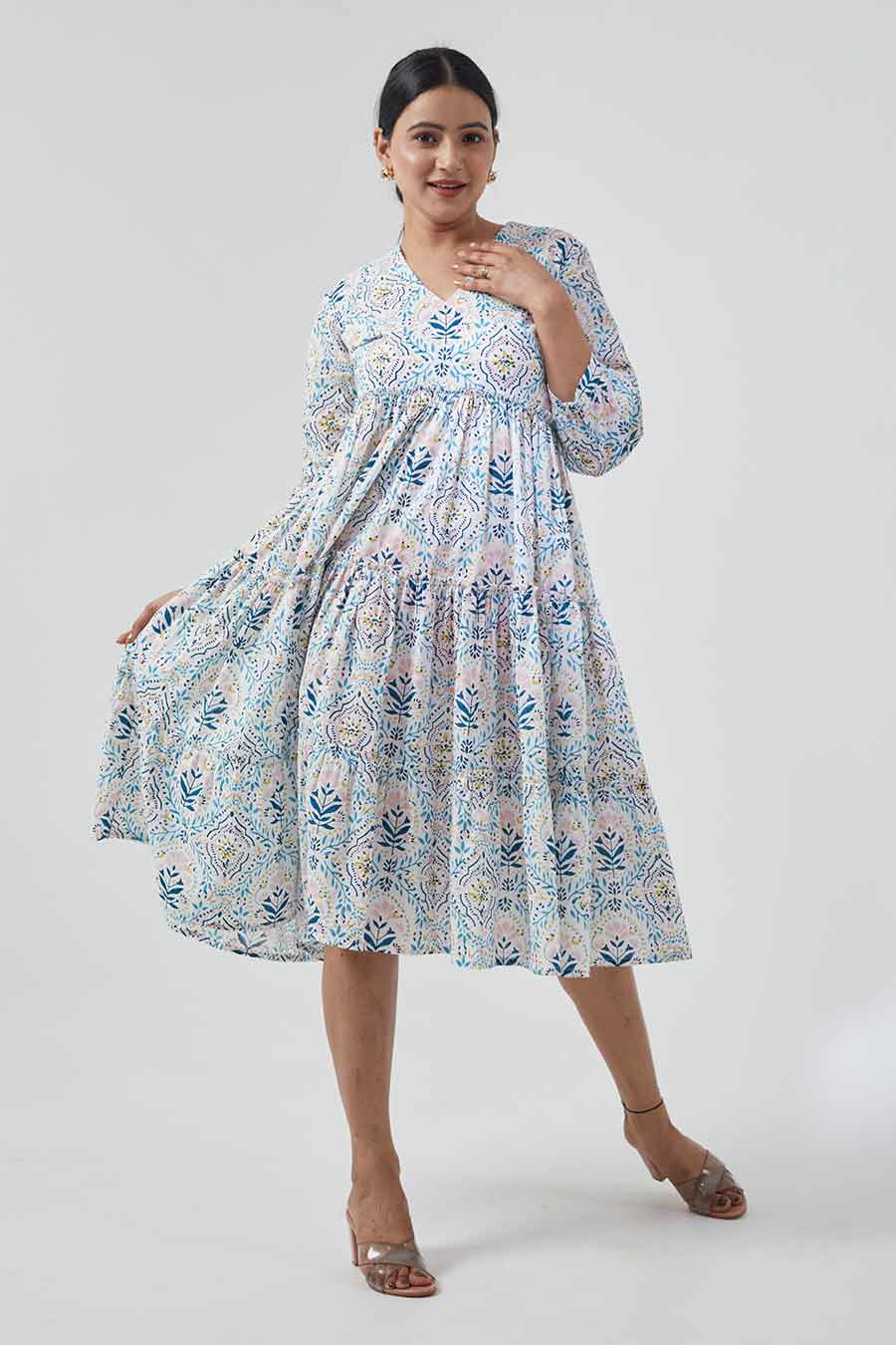 Printed Tiered Dress