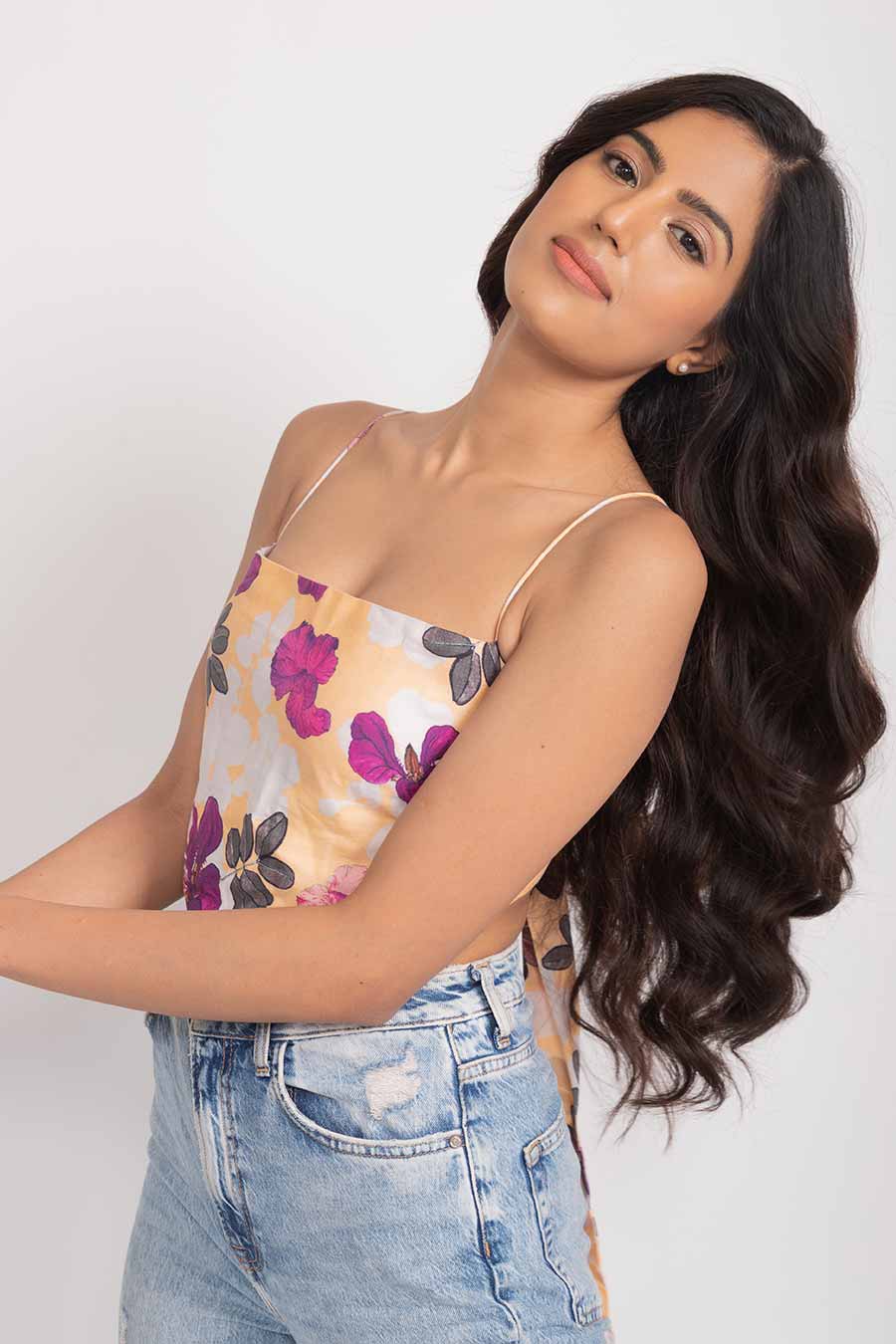 Andrea Printed Vegan Silk Napkin Top