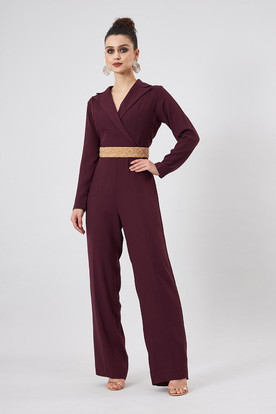 Ruby Formal Jumpsuit With Embellished Belt