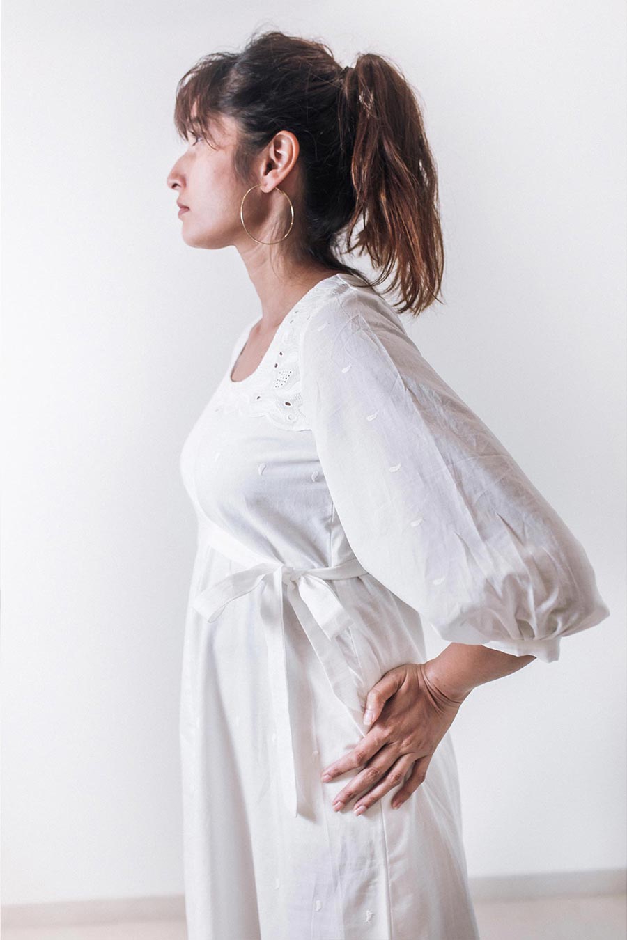 White Half n Half Dress