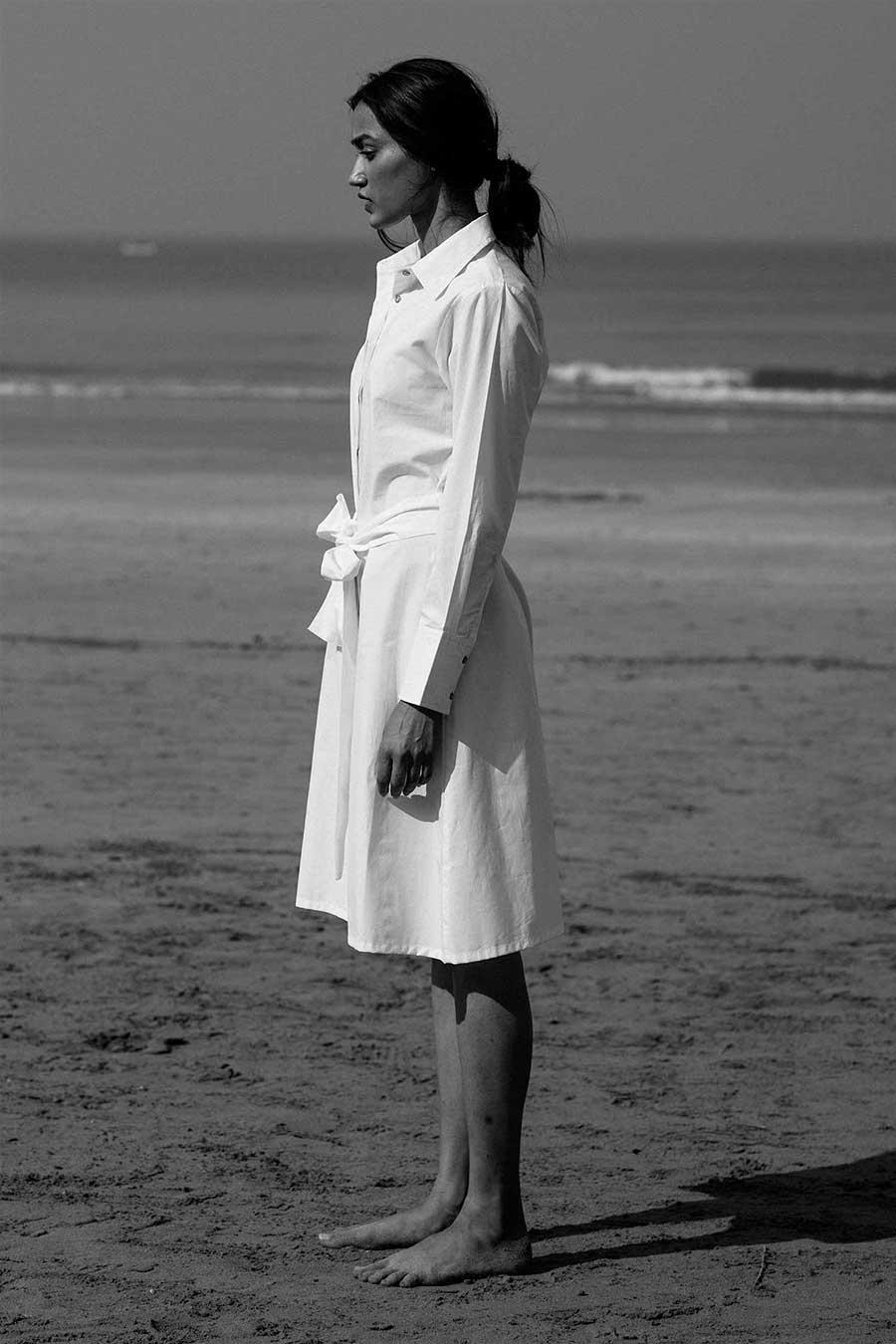 Nina White Poplin Shirt Dress