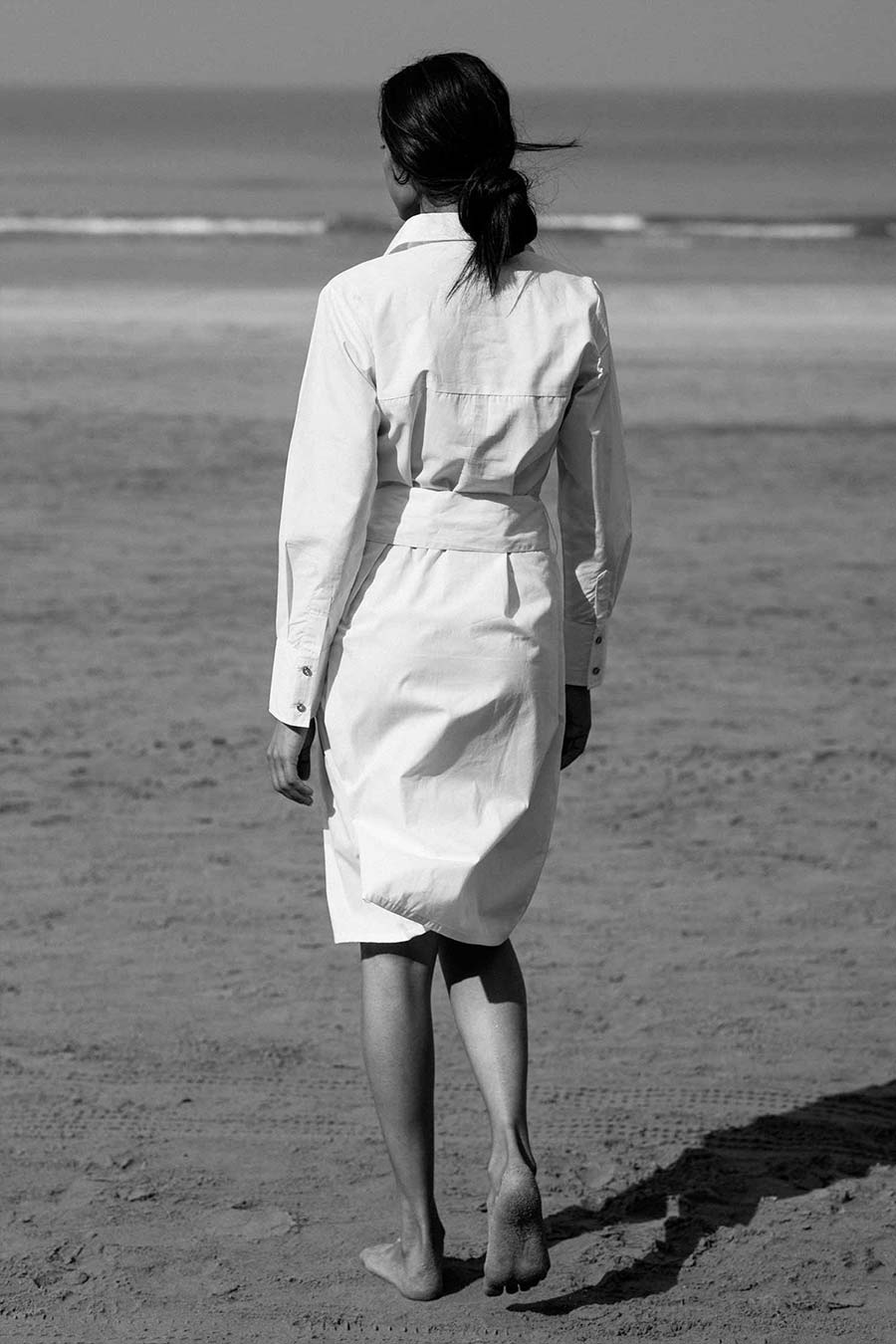 Nina White Poplin Shirt Dress