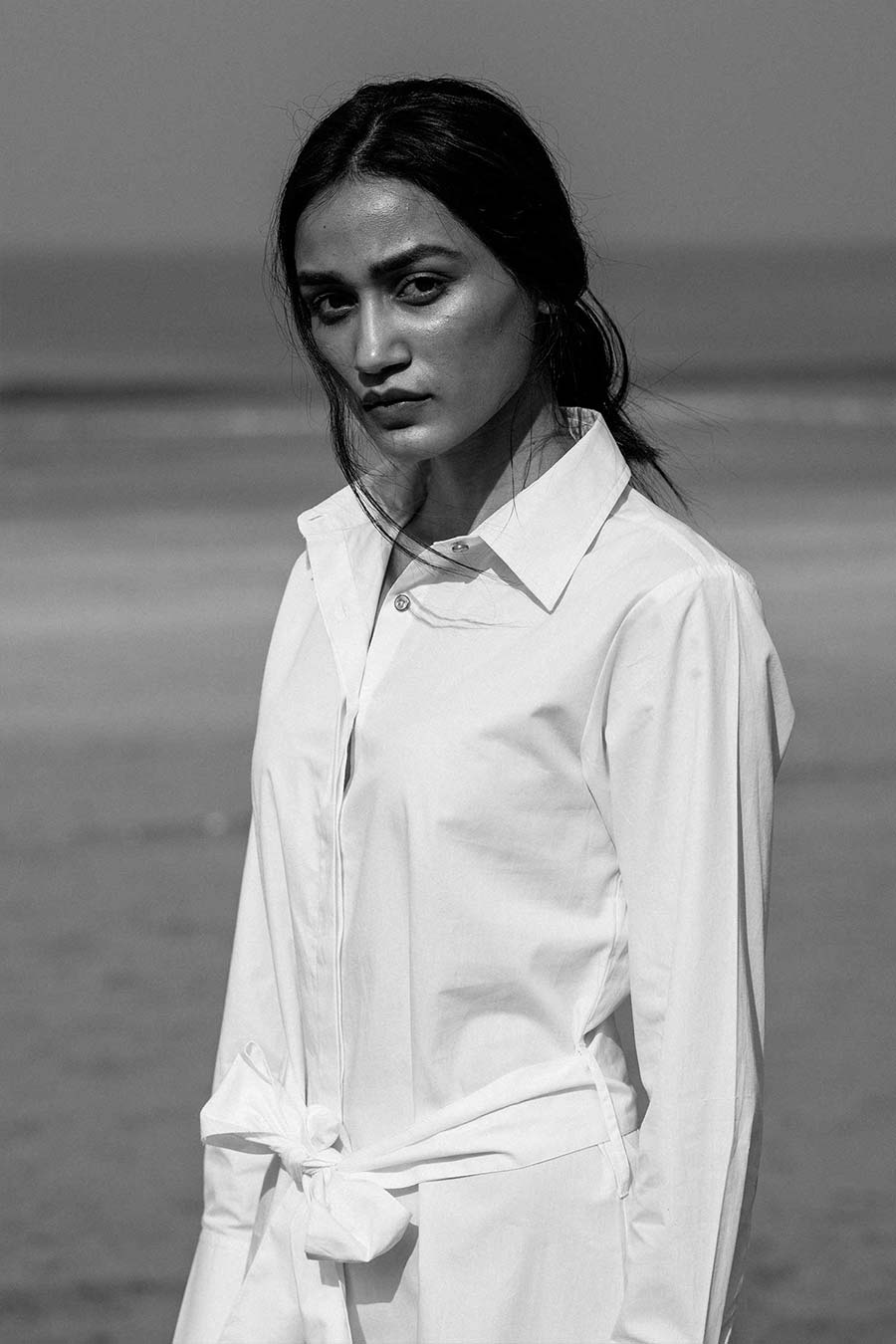 Nina White Poplin Shirt Dress