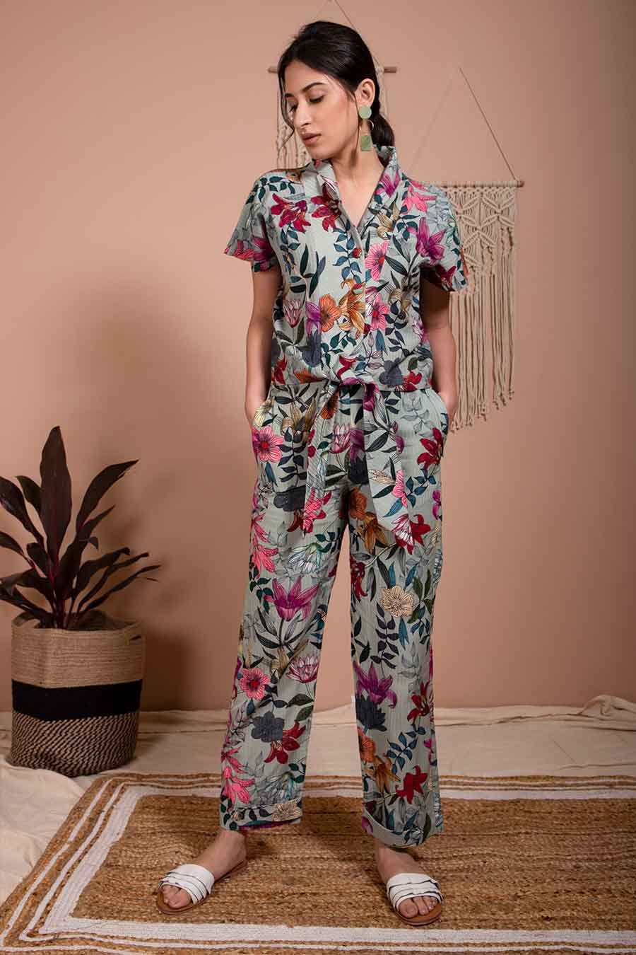 Amaryllis Green Organic Bamboo Tie-Up Shirt