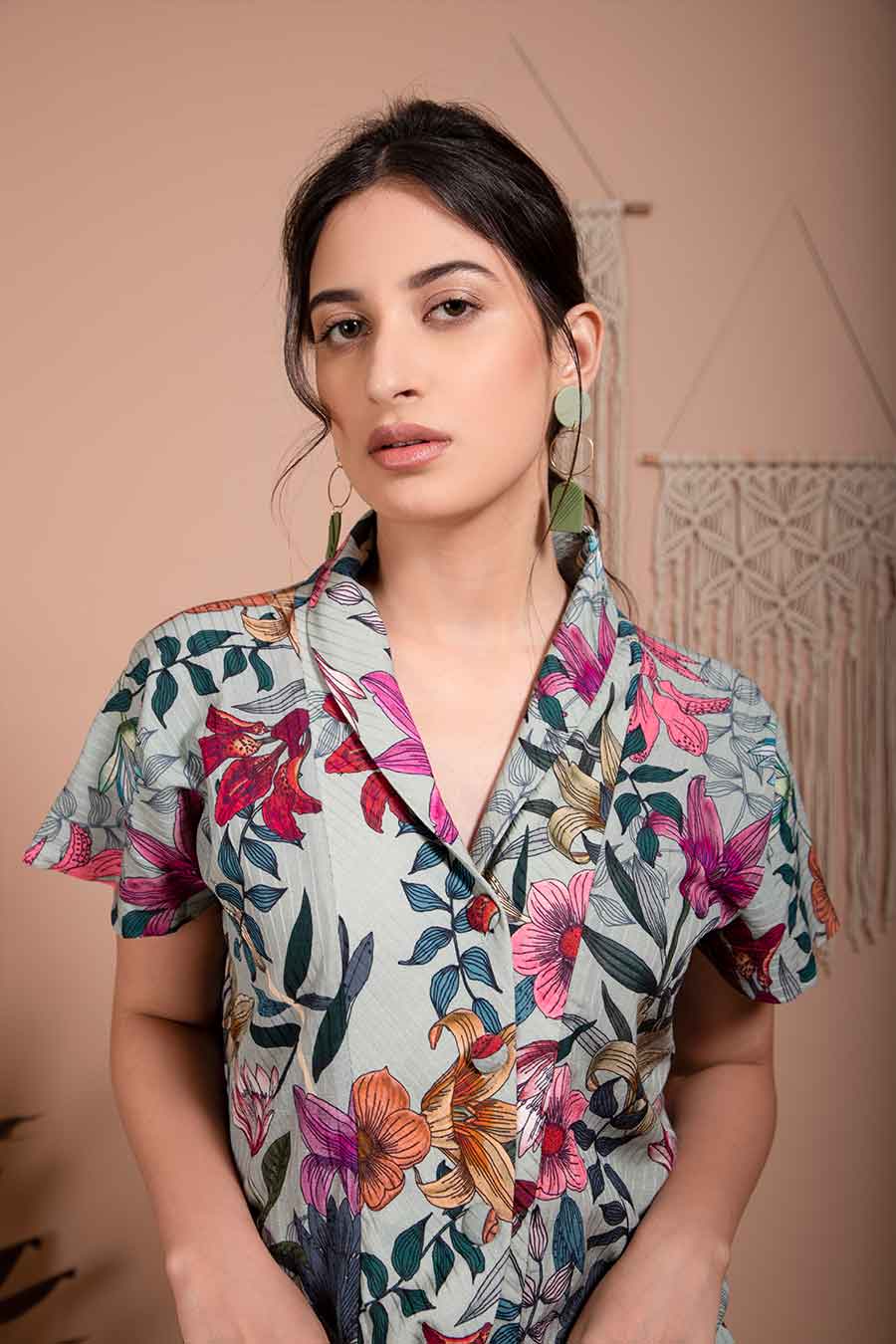 Amaryllis Green Organic Bamboo Tie-Up Shirt