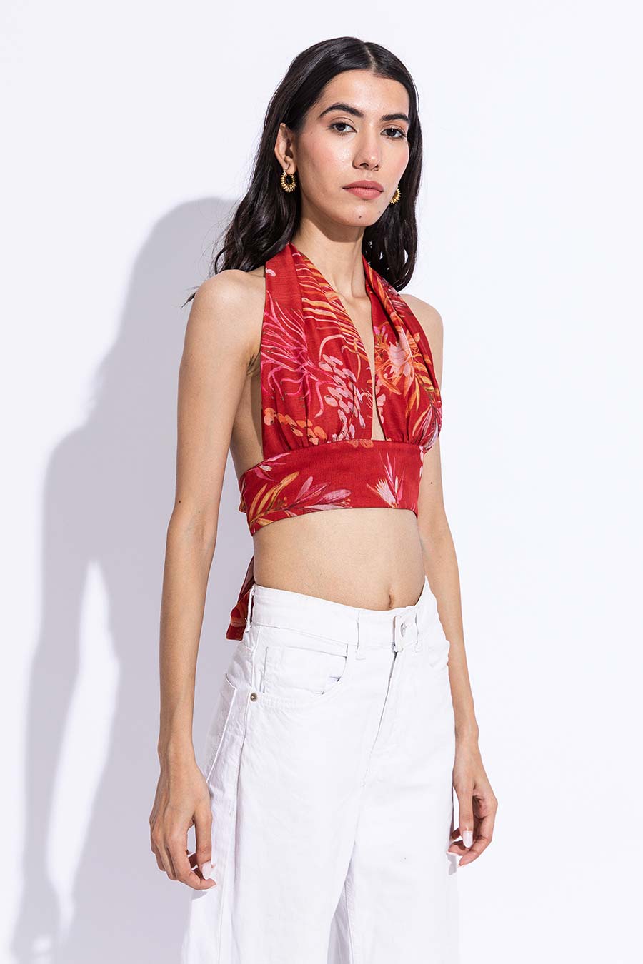 Amaryllis Printed Garnet Top