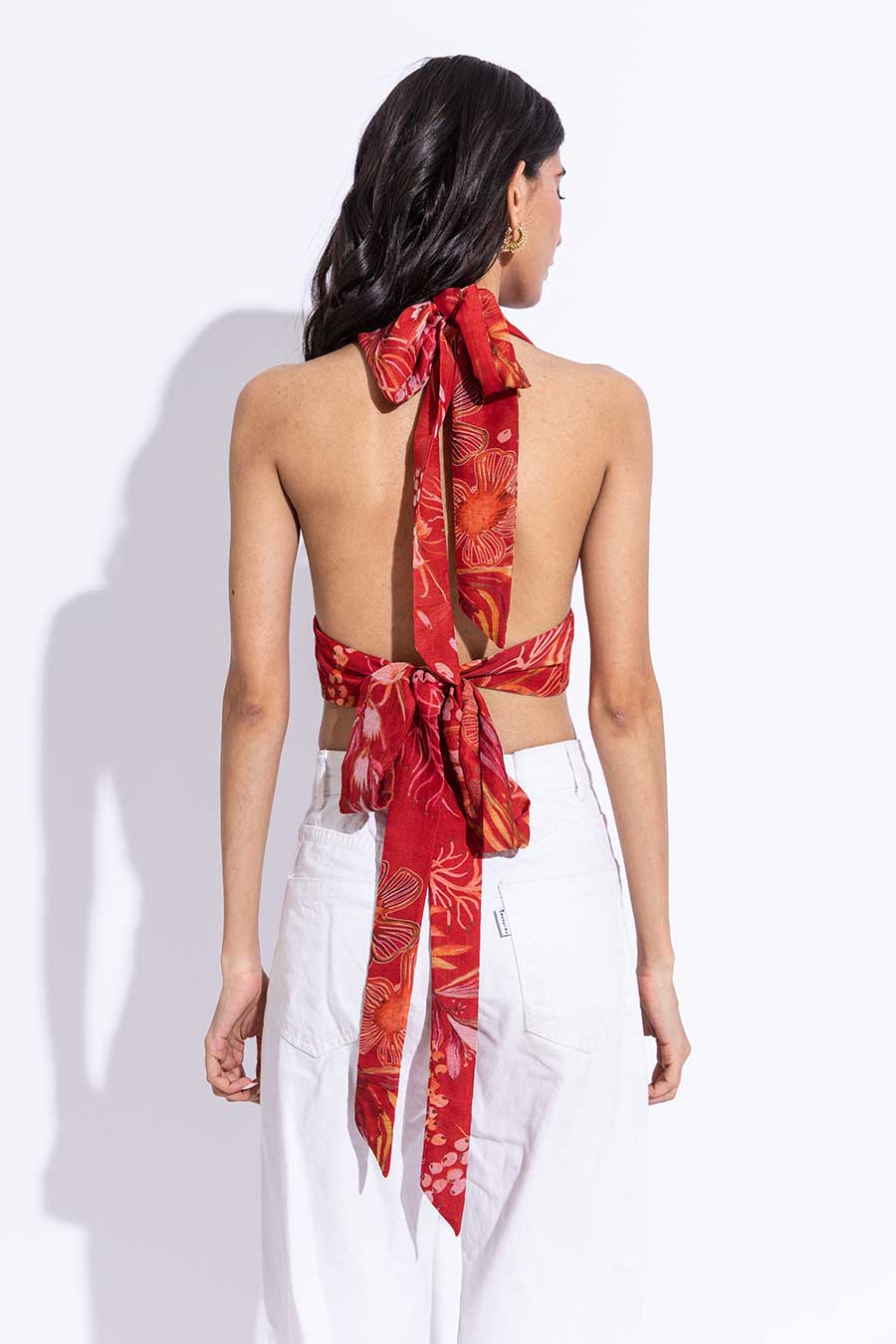 Amaryllis Printed Garnet Top