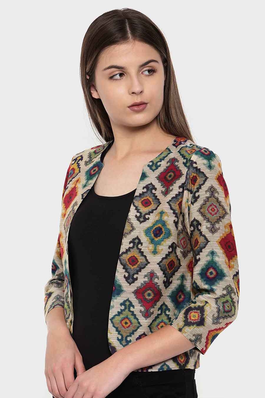 Chanderi Digital Printed Jacket