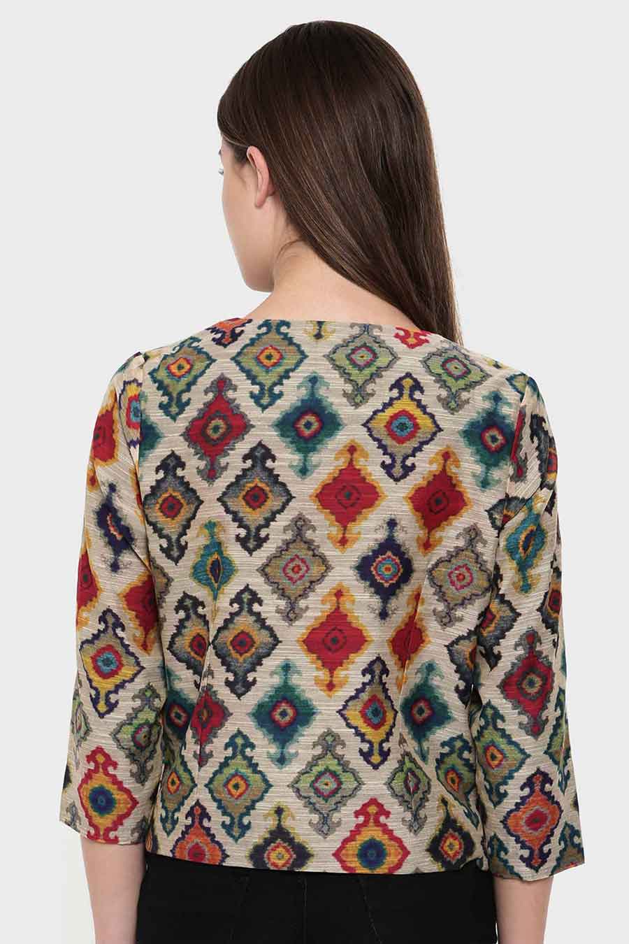 Chanderi Digital Printed Jacket
