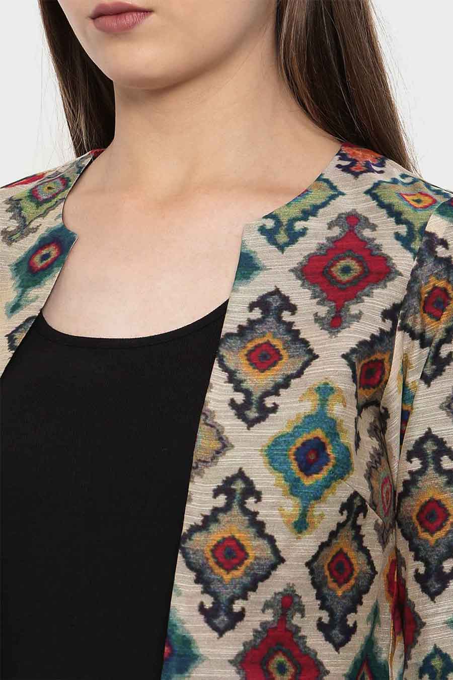 Chanderi Digital Printed Jacket
