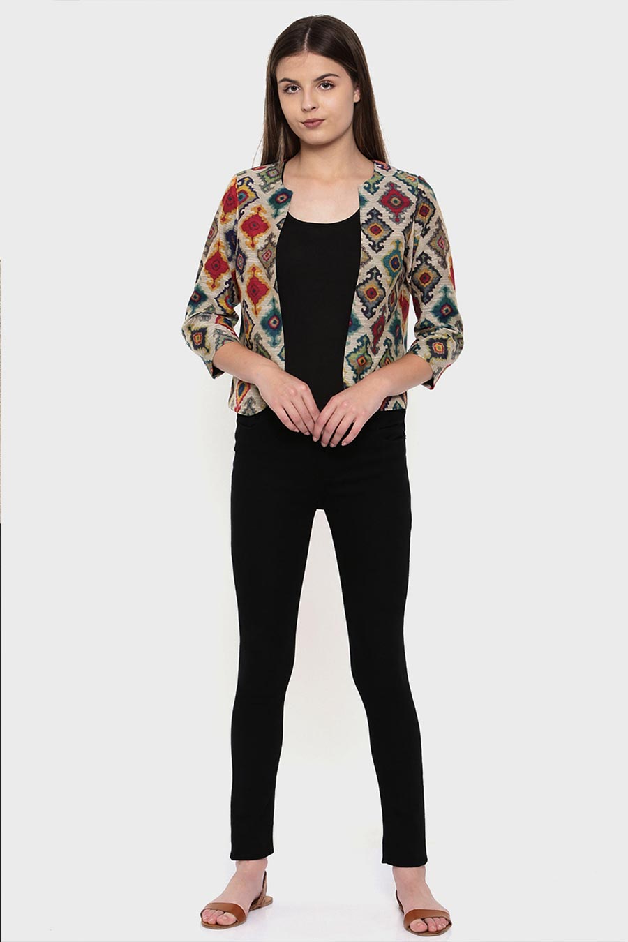 Chanderi Digital Printed Jacket