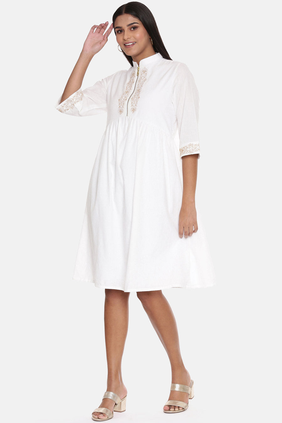 White Embroidered Dress