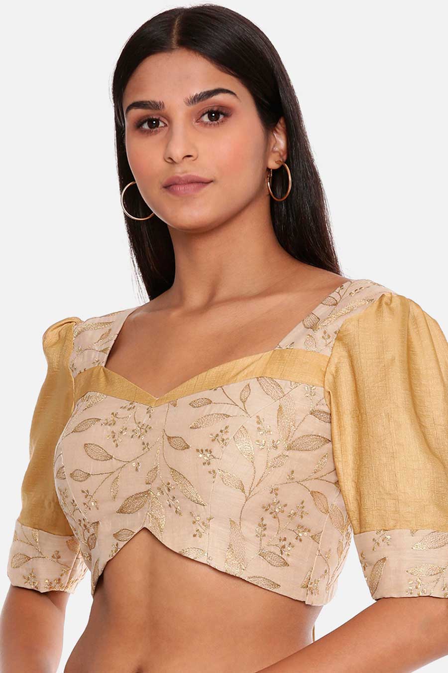 Beige Embroidered Blouse