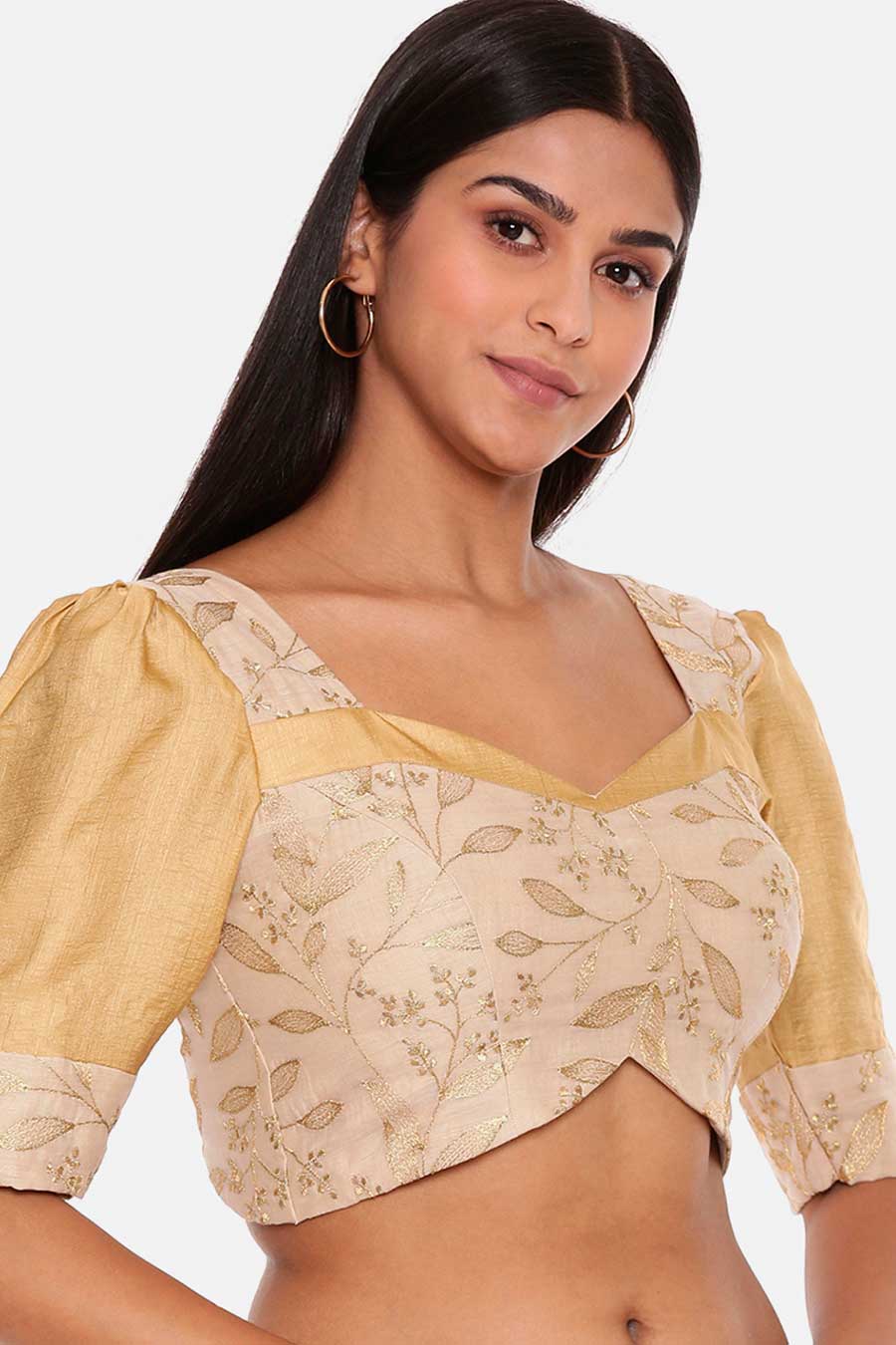Beige Embroidered Blouse