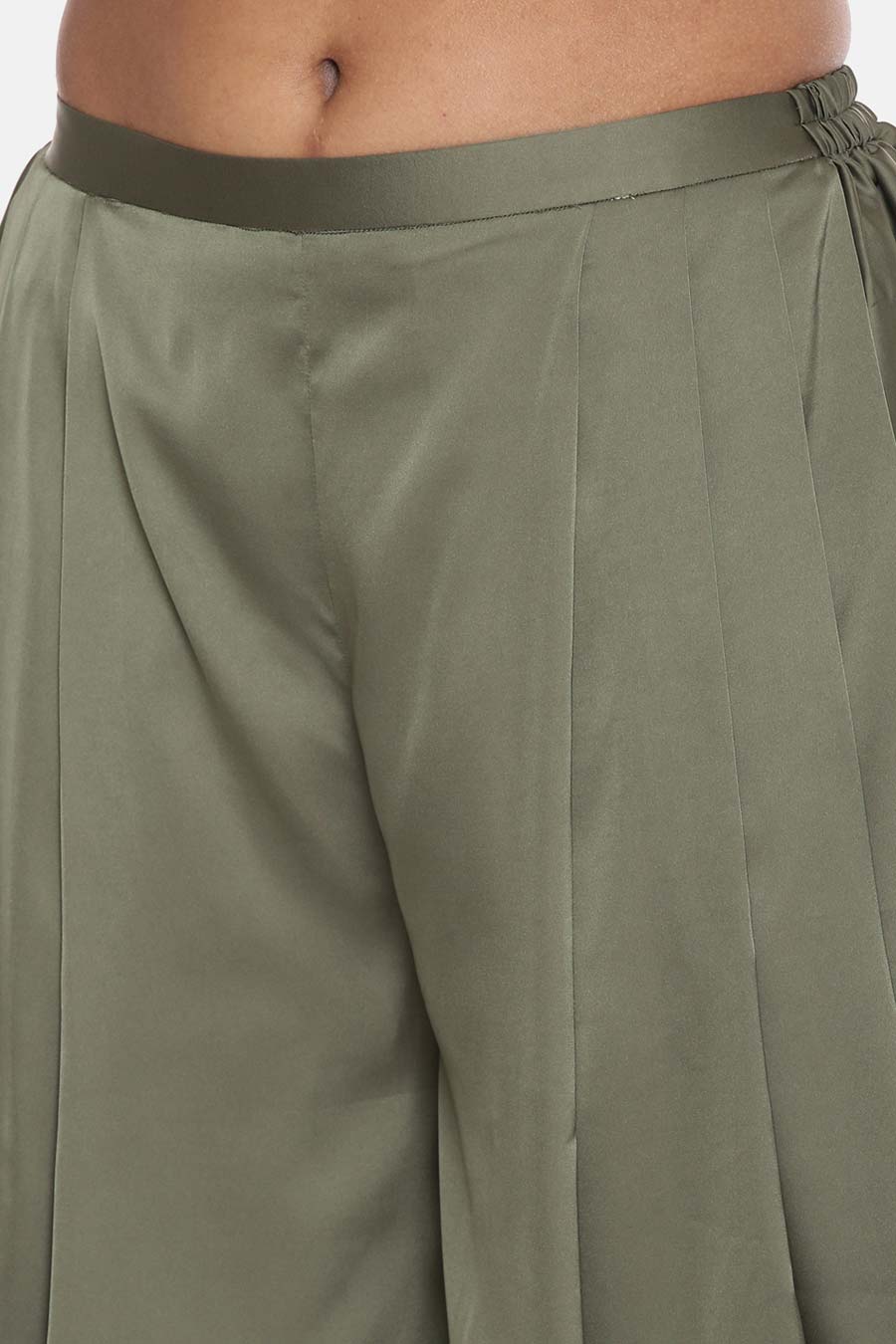 Green Satin Dhoti Pants