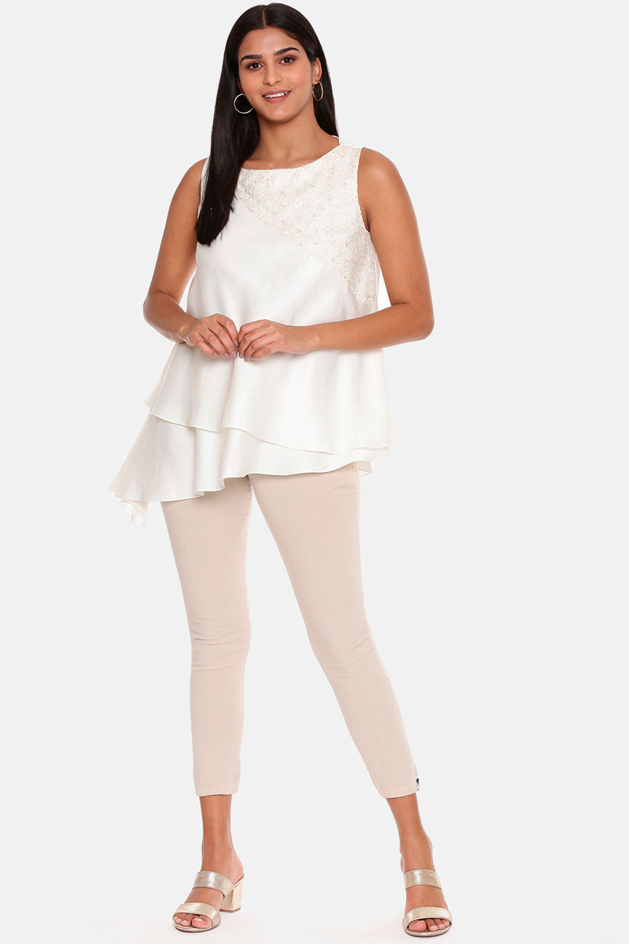 White Embroidered Top