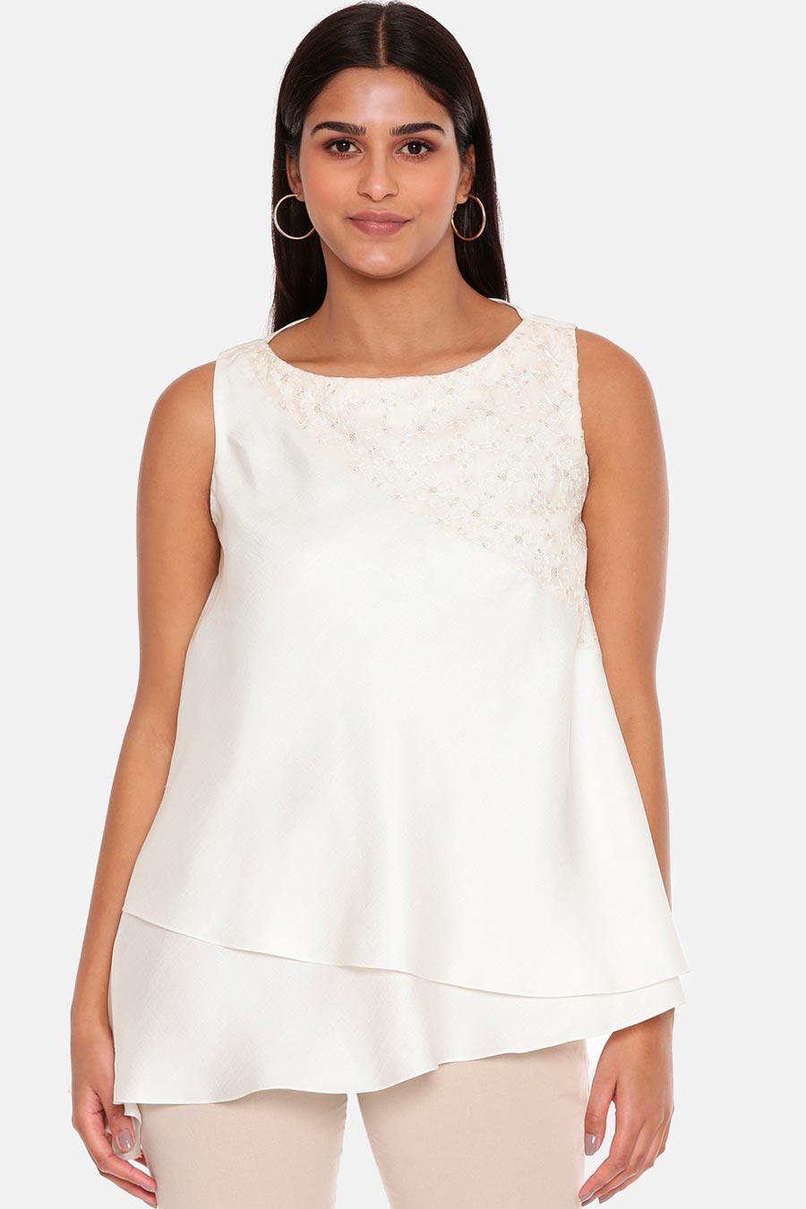 White Embroidered Top